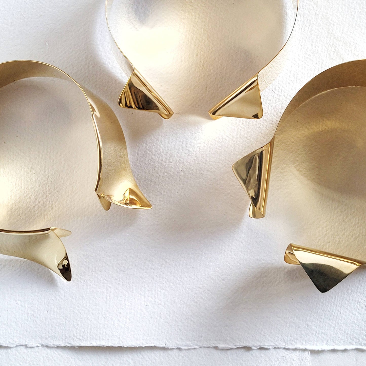 Brass or silver small tuxedo collar necklace runway