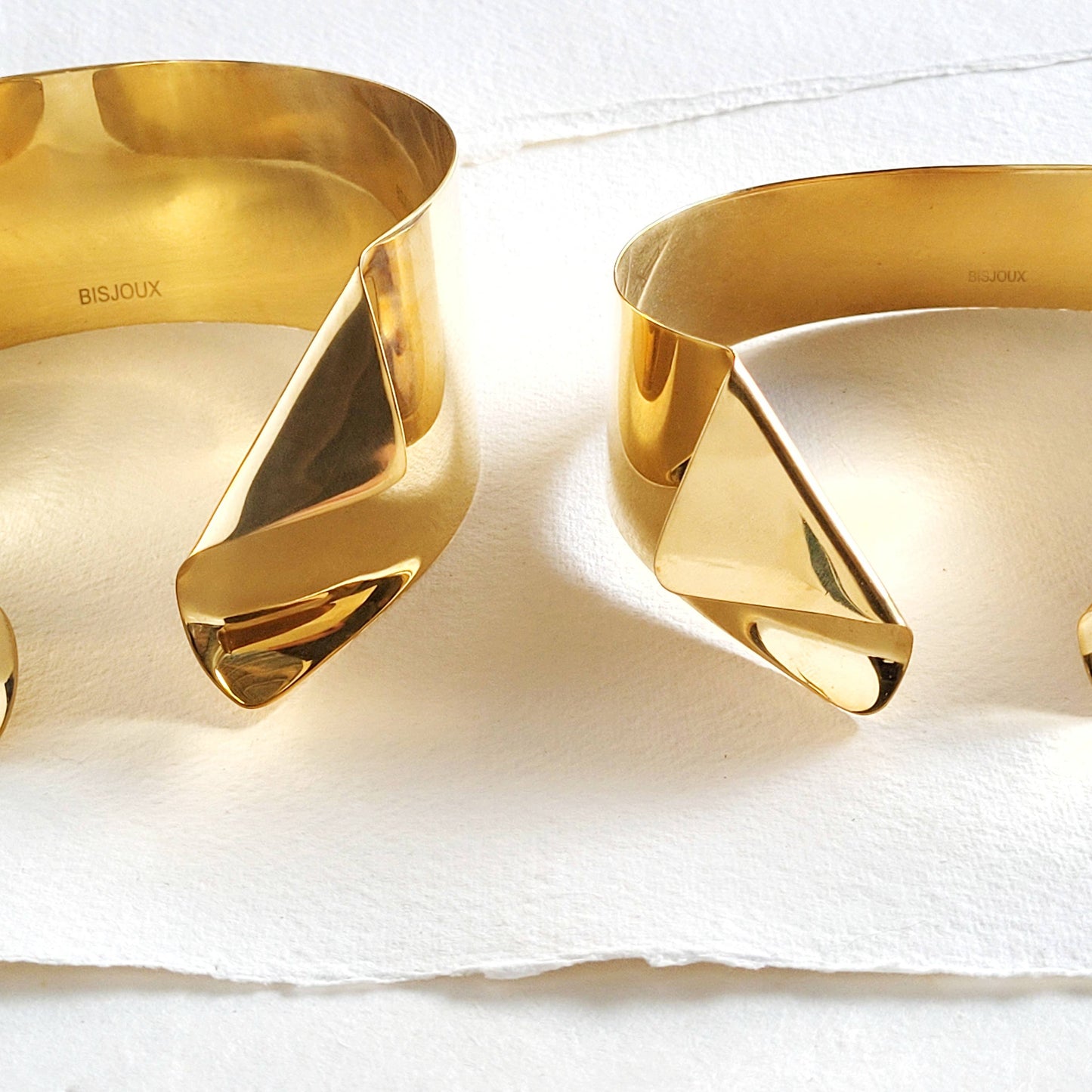 Brass or silver small tuxedo collar necklace runway