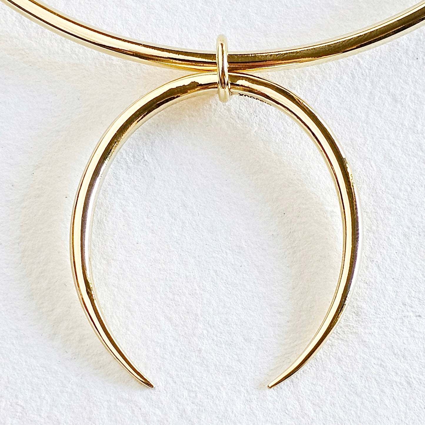 Solid brass smooth minimal collar arc claw necklace talan