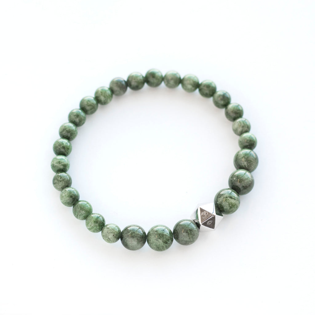 chrome diopside beaded bracelet intention bracelet Anahata