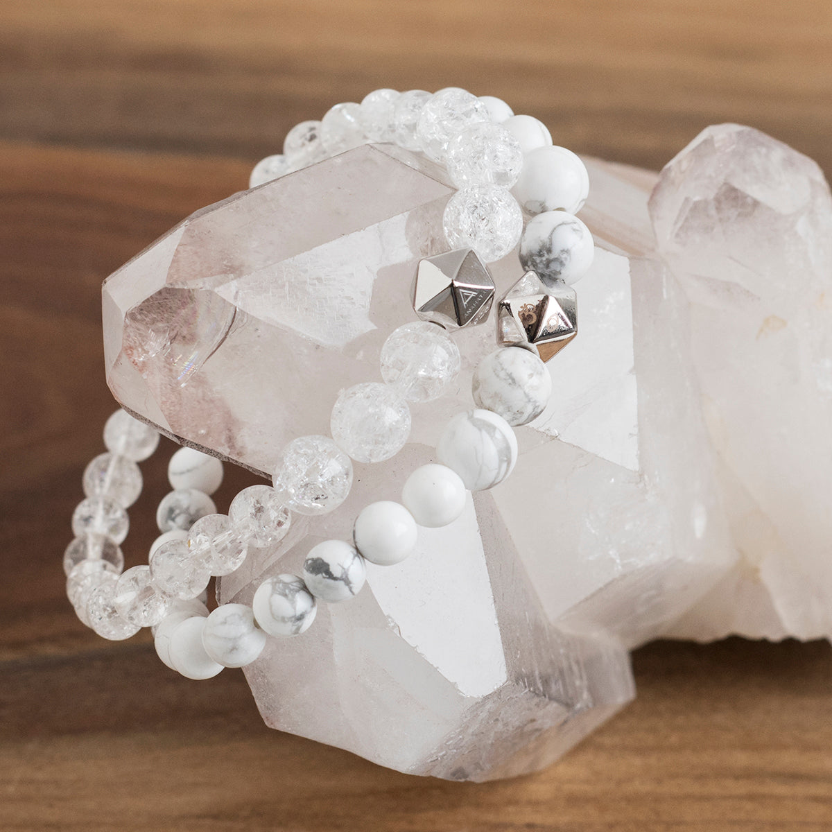 Ice Flake Quartz Crystal Intention Bracelet