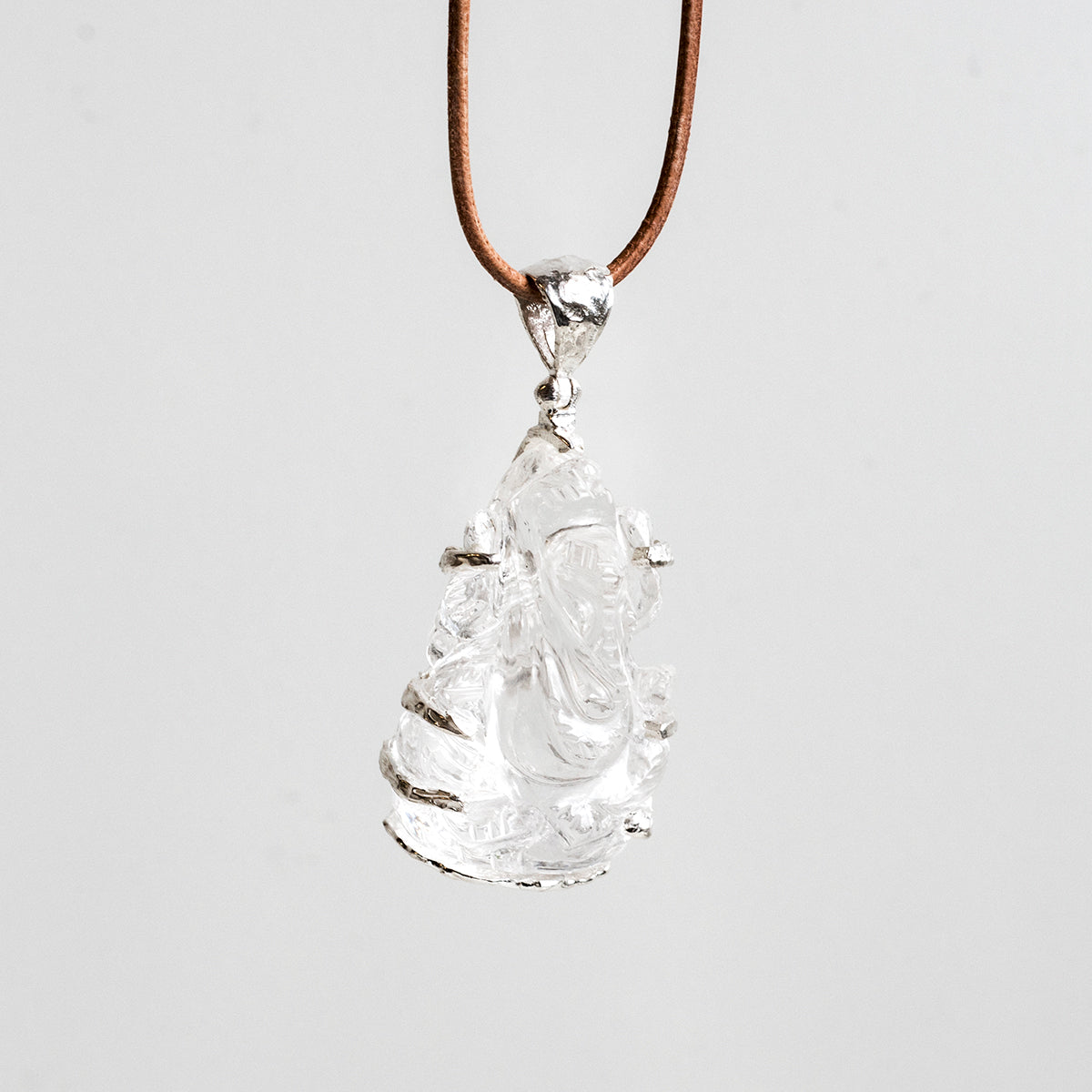 Quartz Crystal Ganesh Pendant