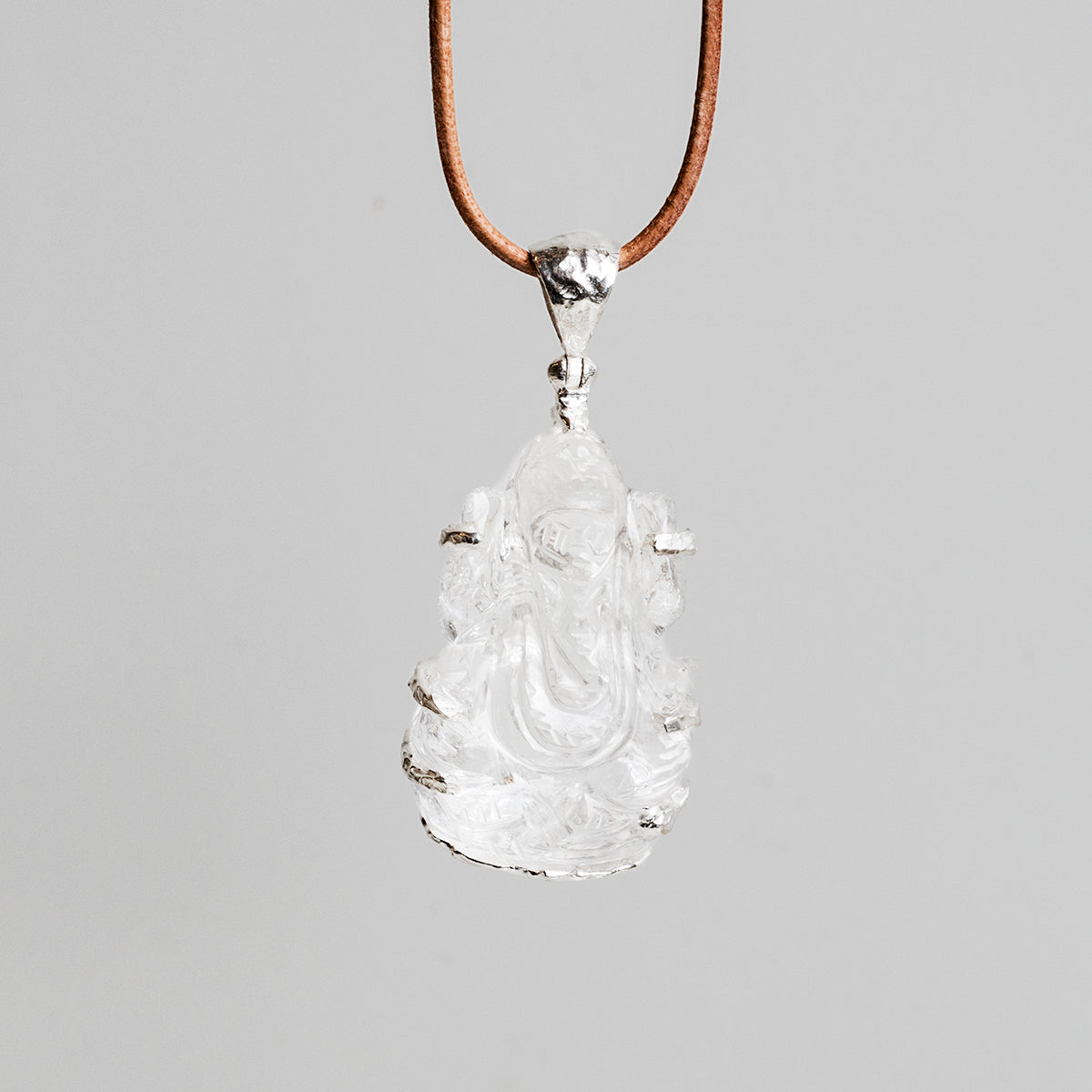 Quartz Crystal Ganesh Pendant