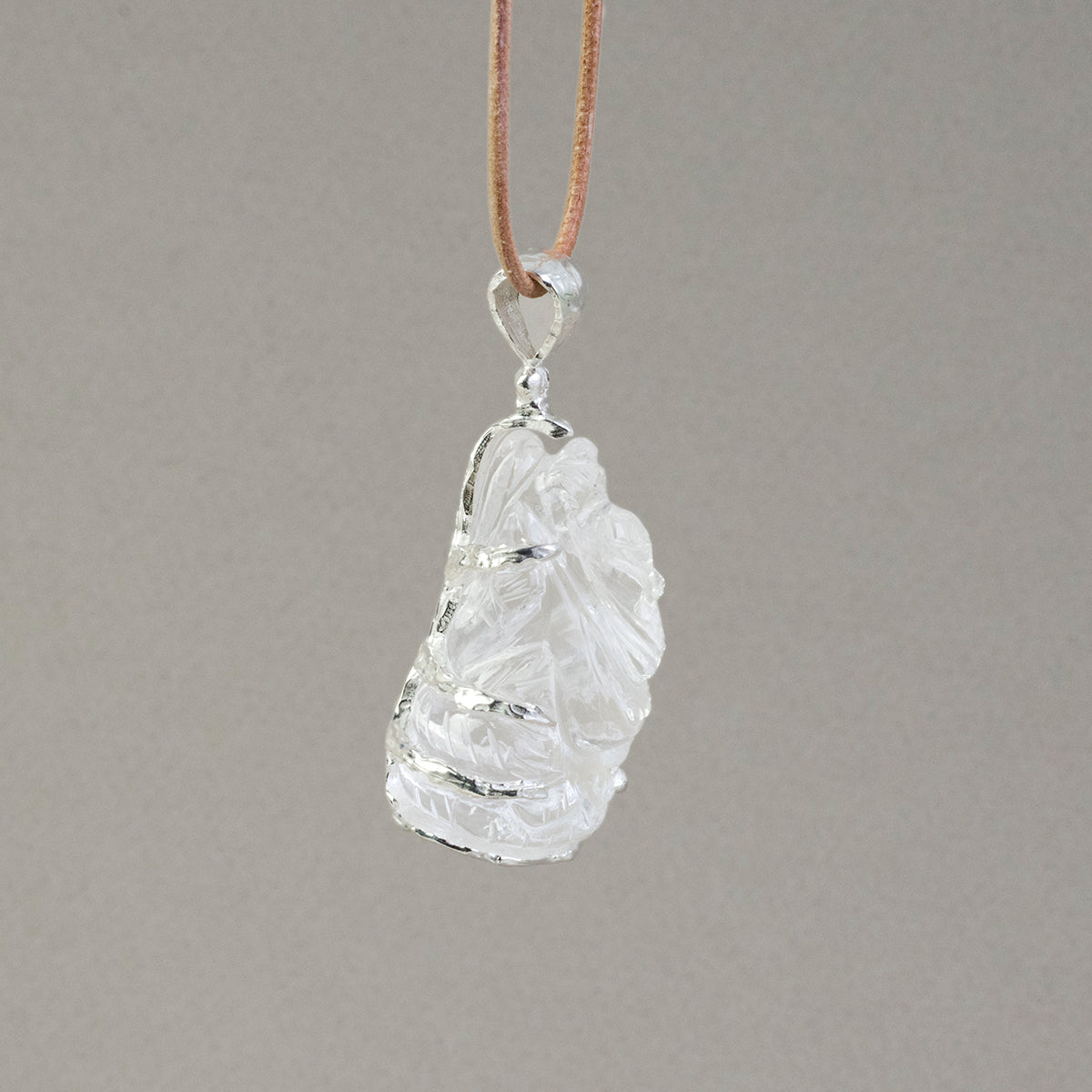 Quartz Crystal Ganesh Pendant