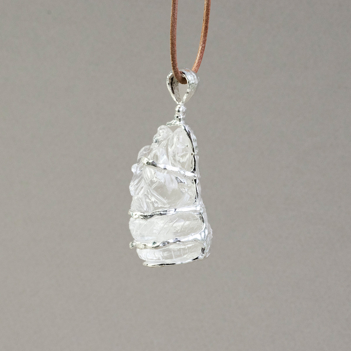 Quartz Crystal Ganesh Pendant