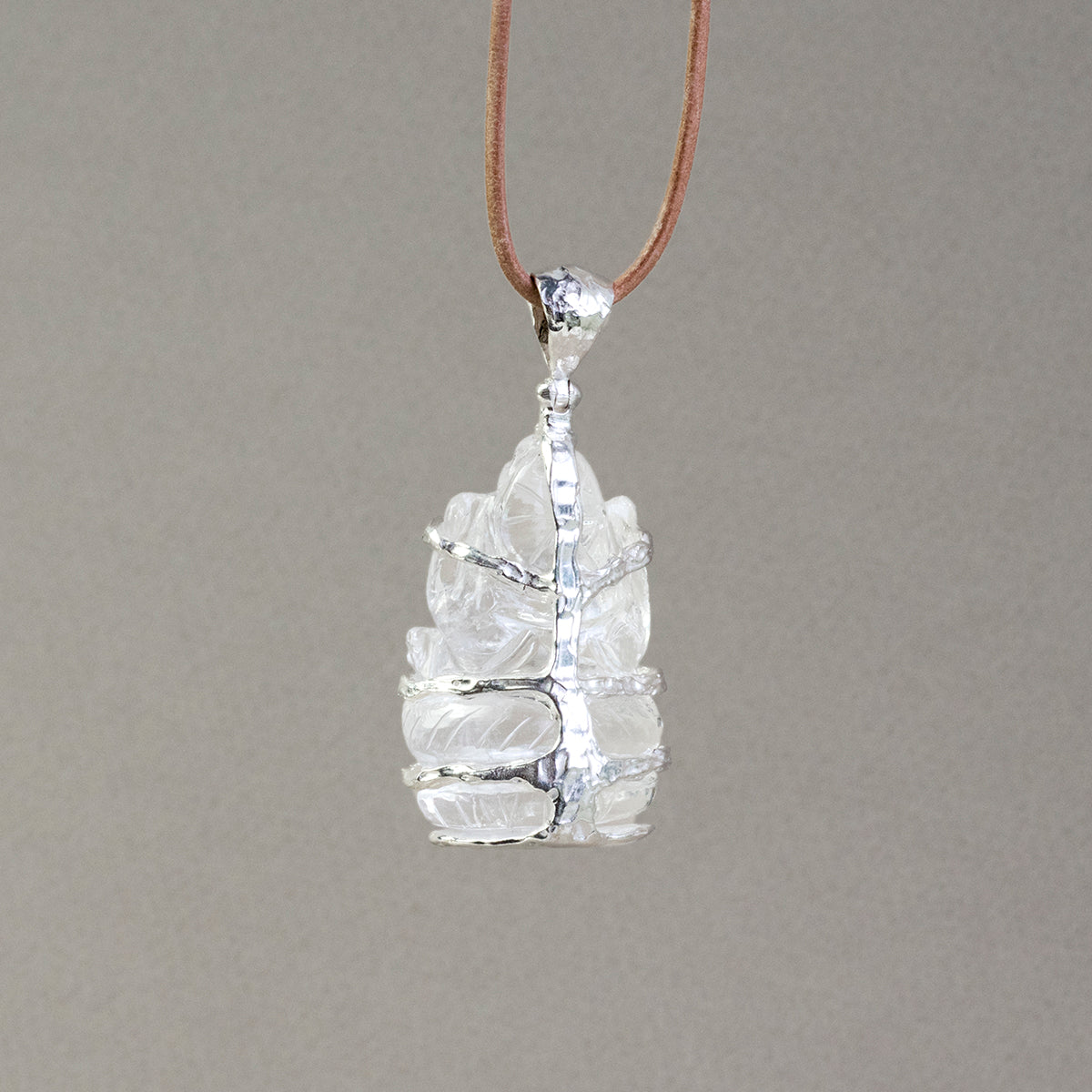 Quartz Crystal Ganesh Pendant