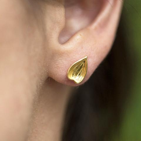 Jivan Lotus Petal Earrings gold